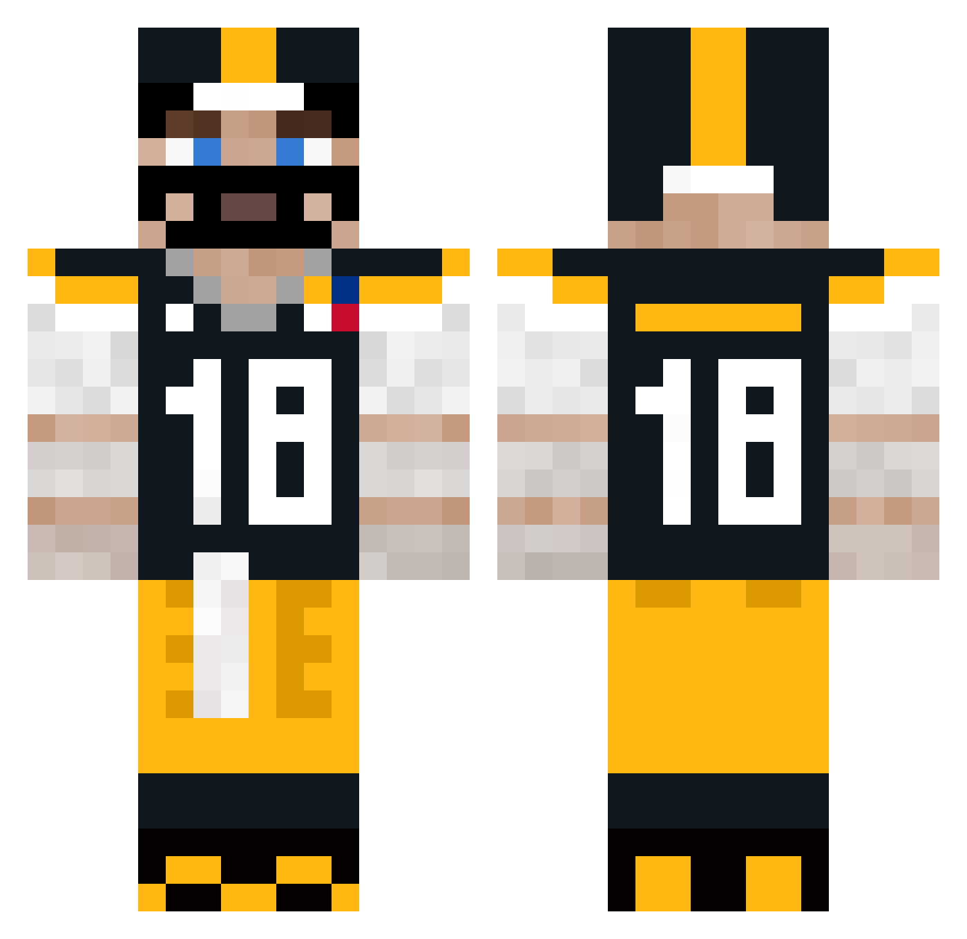 BlueCow_ Minecraft skin, front and back view