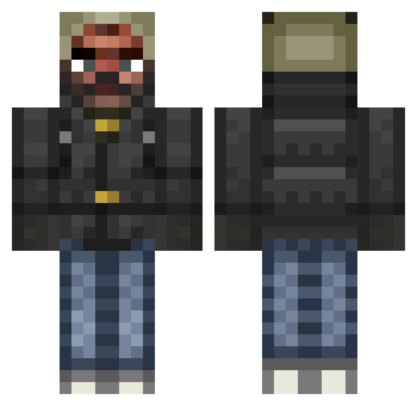 bonkchikibriki Minecraft skin, front and back view