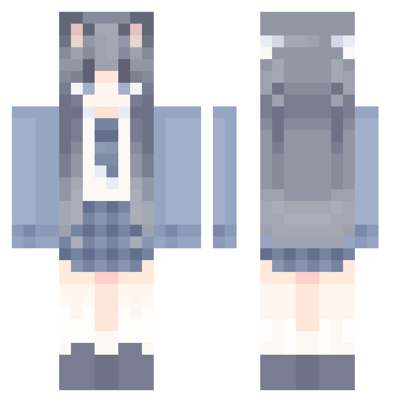 Koesito Minecraft skin, front and back view