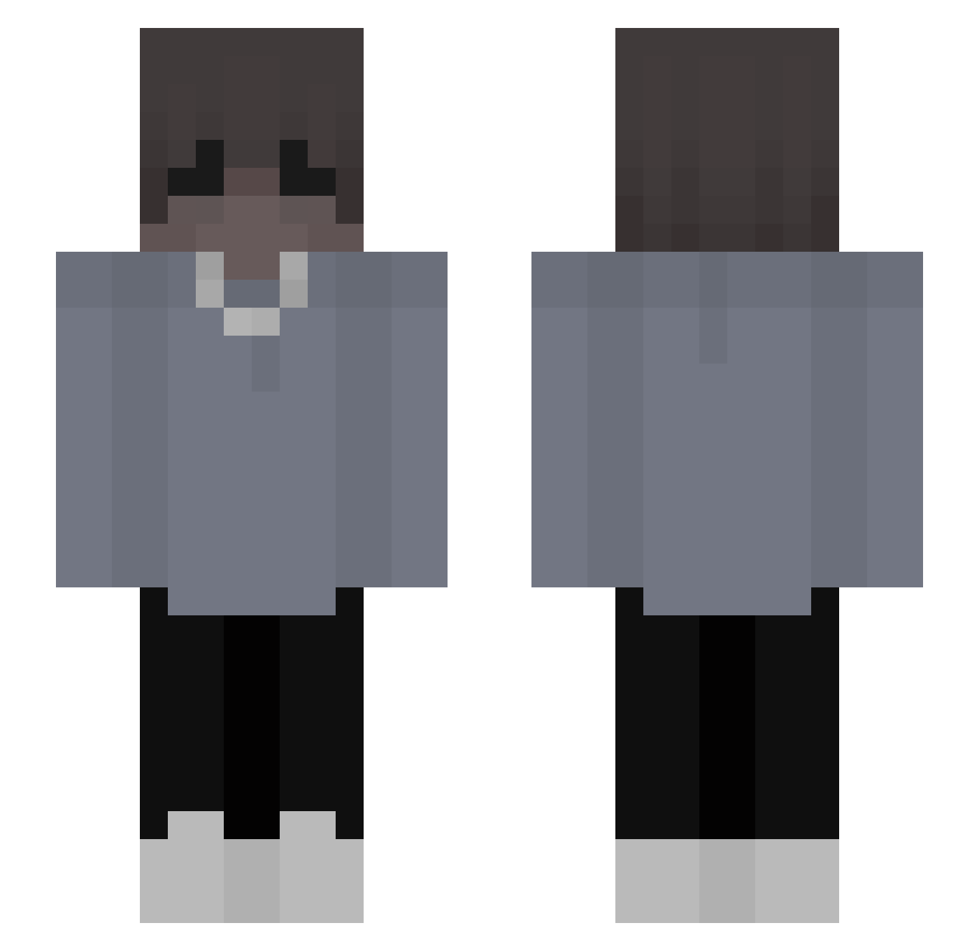 Interess Minecraft skin, front and back view