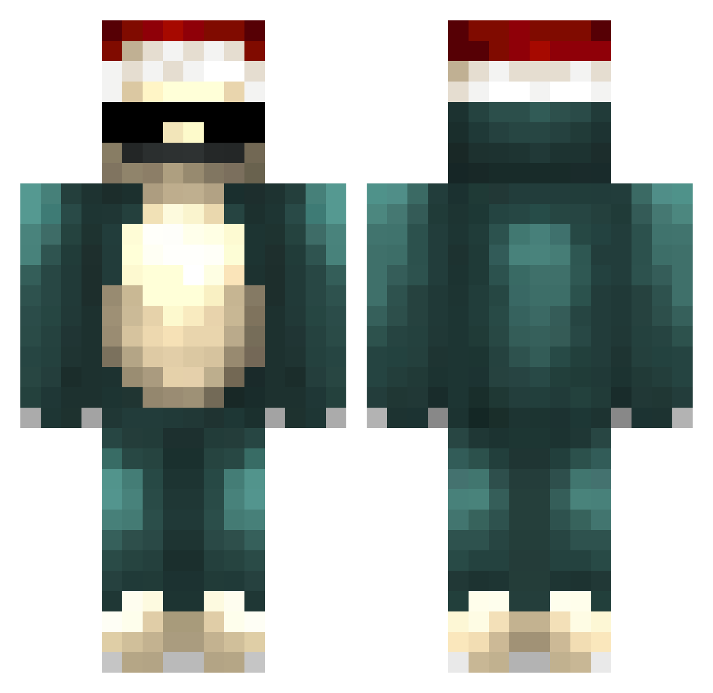 Papanickboss Minecraft skin, front and back view