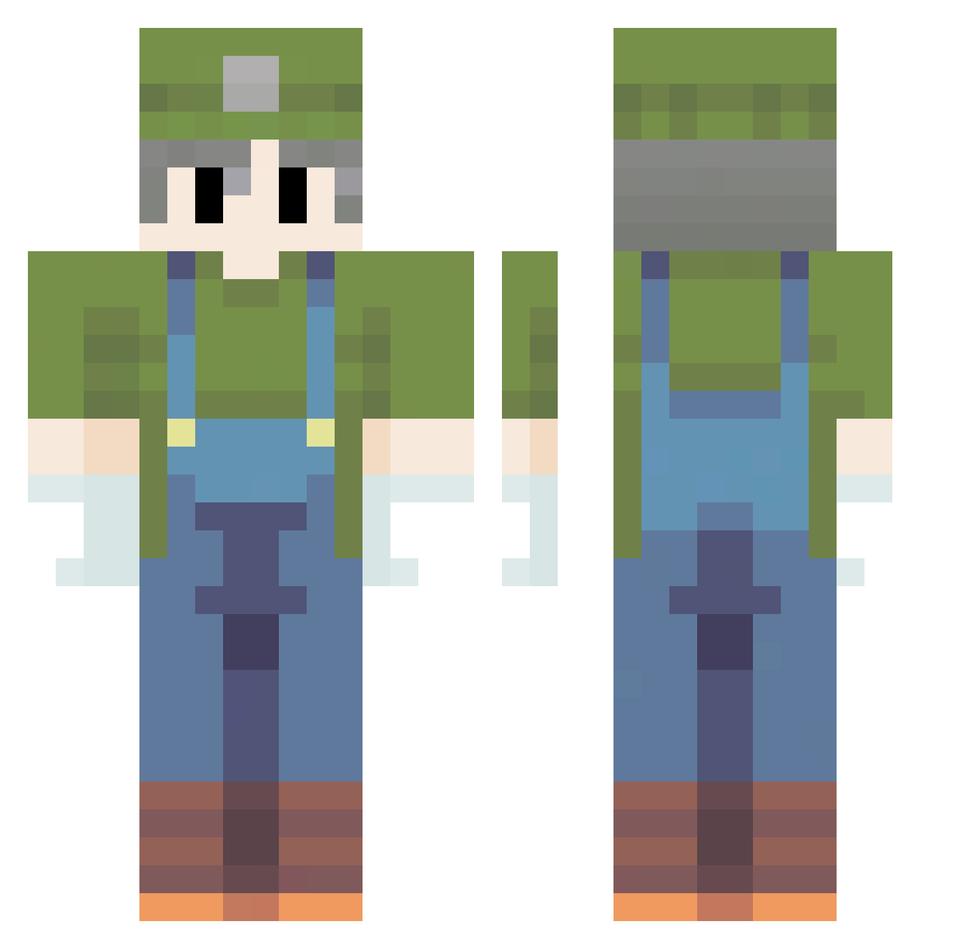 _KAIROSEKI Minecraft skin, front and back view