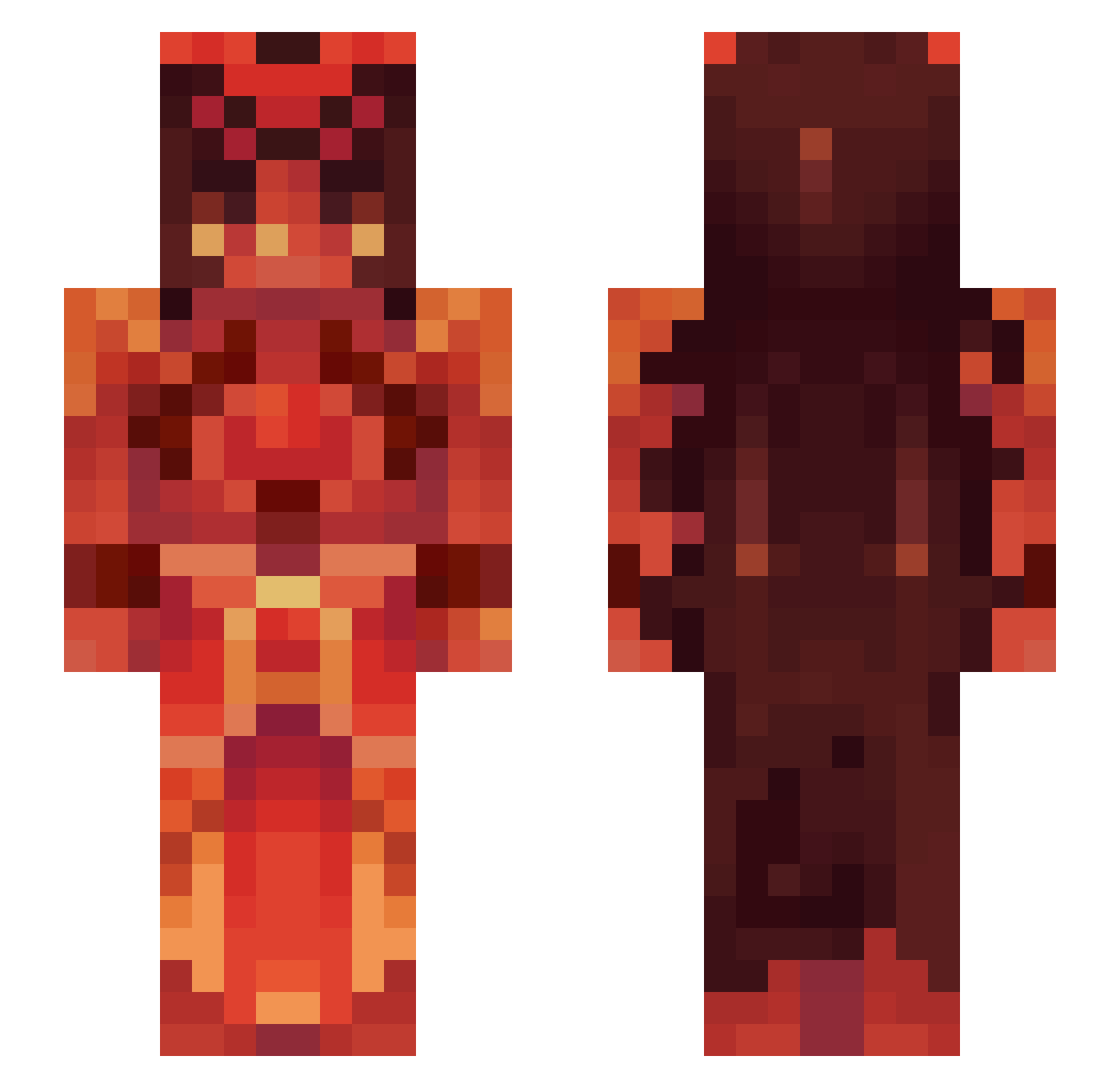 Socrpy Minecraft skin, front and back view
