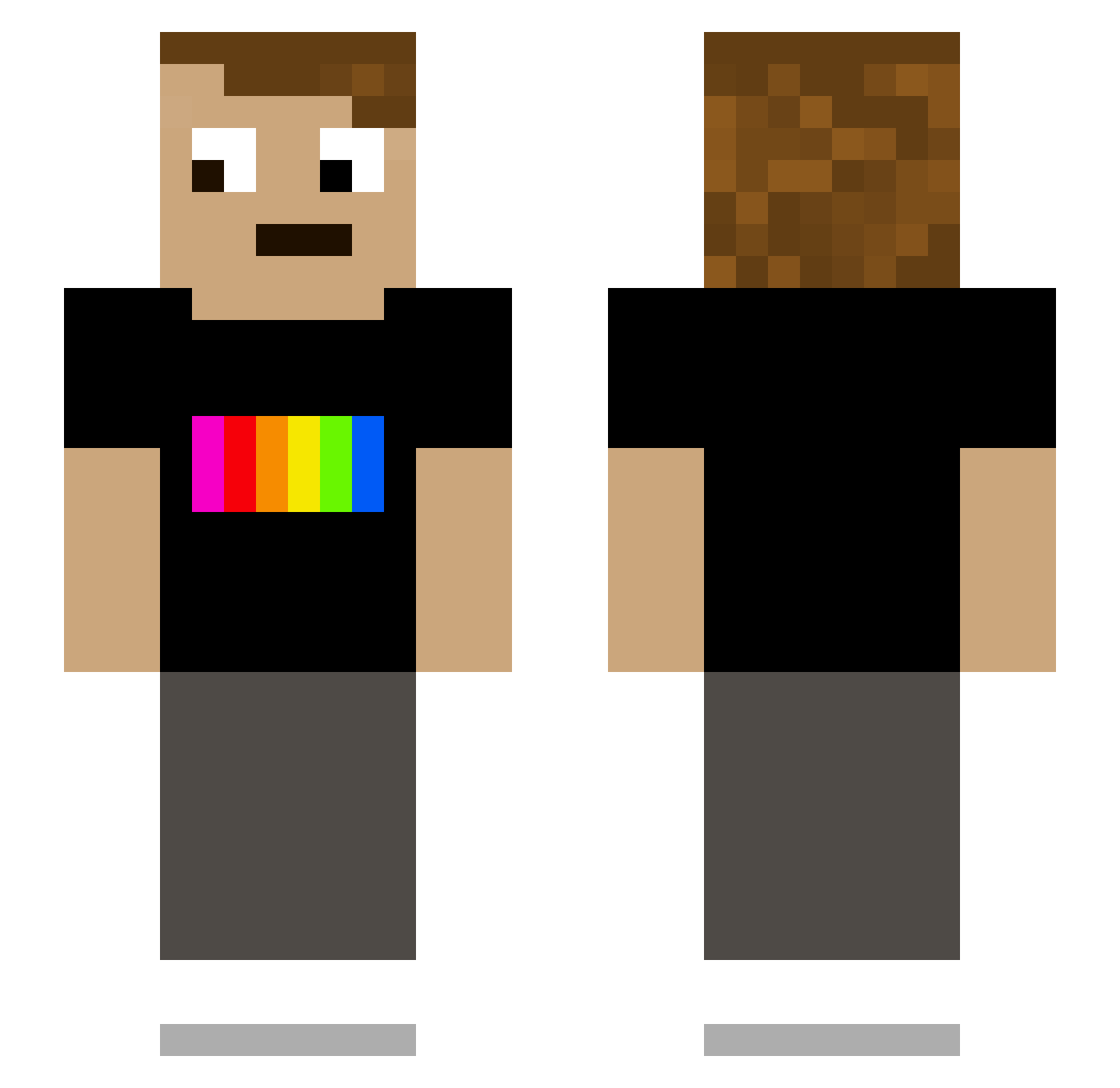 Nickischelle Minecraft skin, front and back view