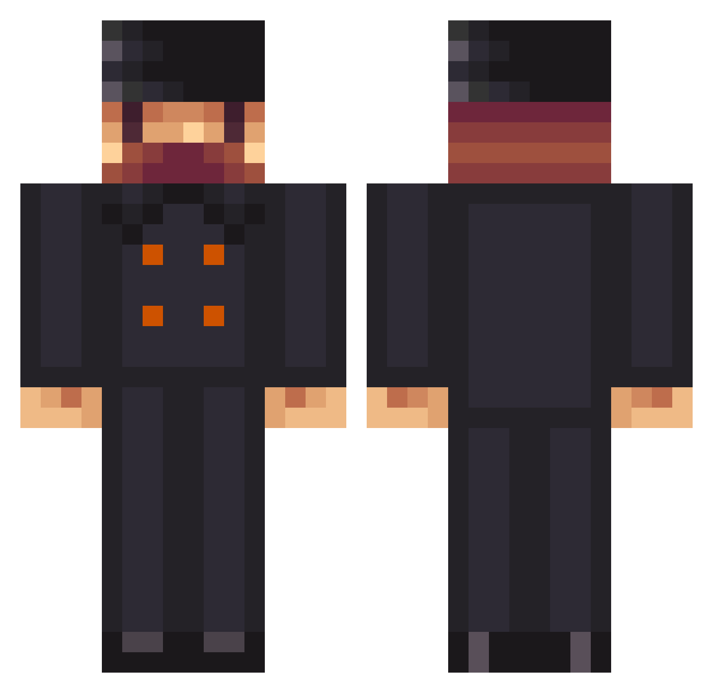 MarioPincTeRusi Minecraft skin, front and back view