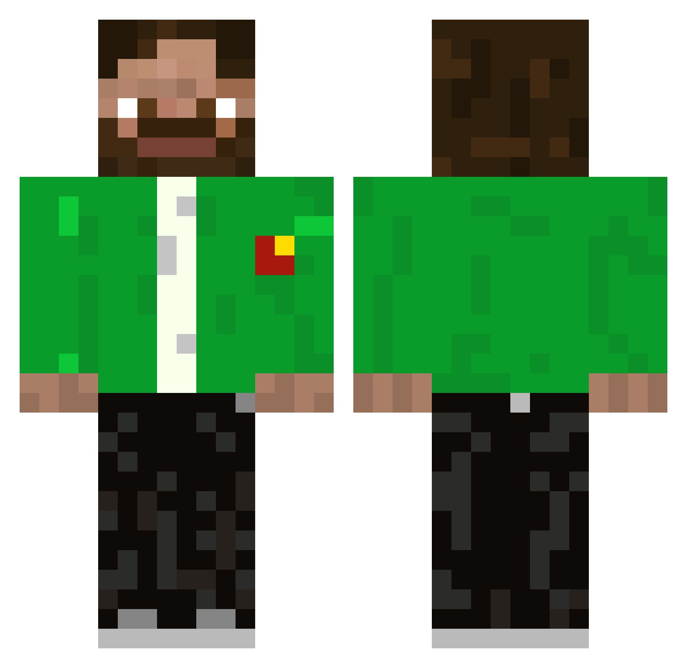 panikurishishi Minecraft skin, front and back view