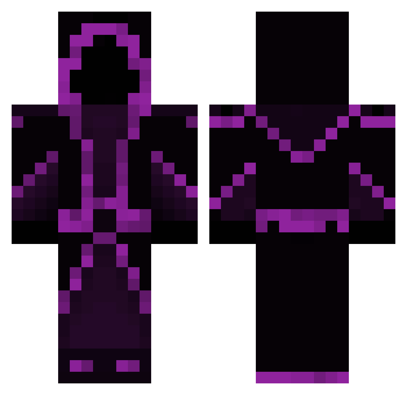 Stereotyped Minecraft skin, front and back view