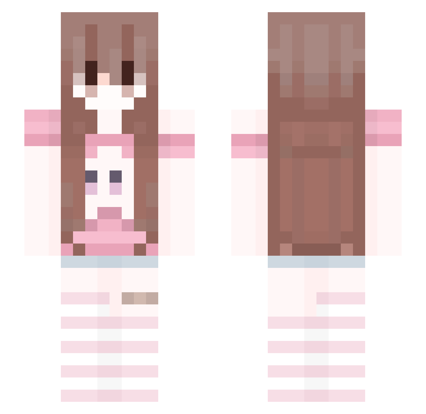 Knucior Minecraft skin, front and back view