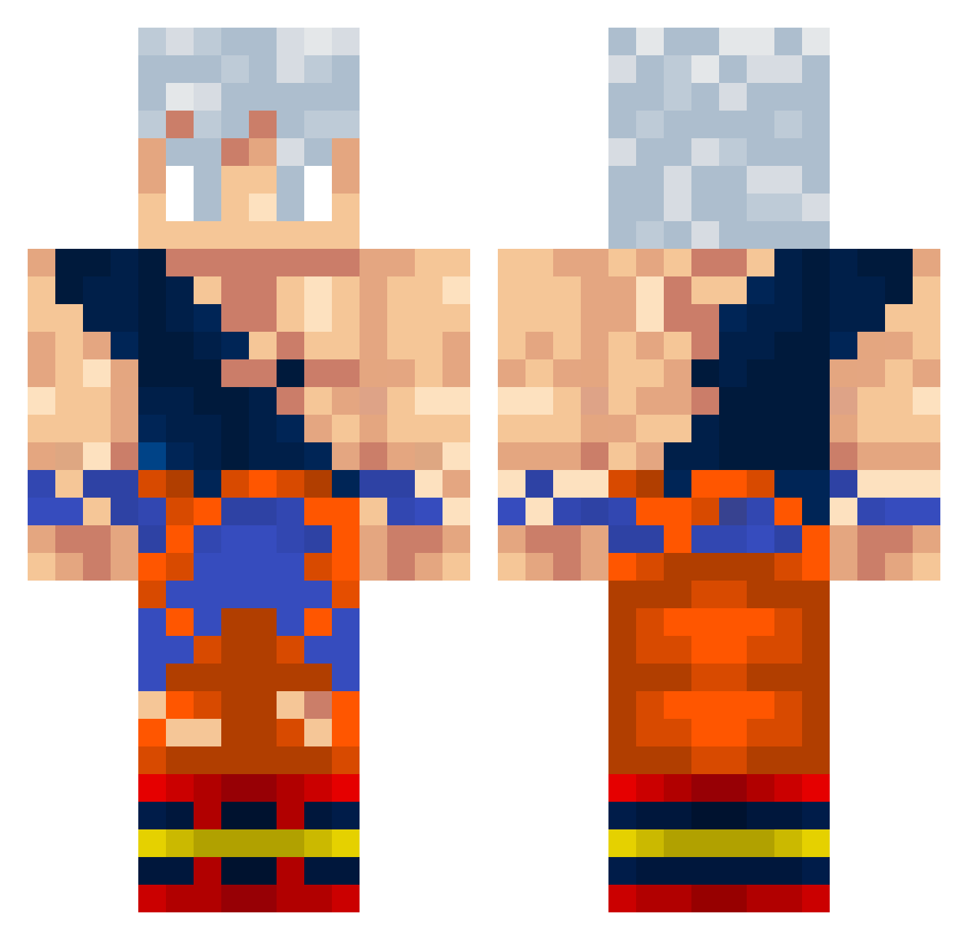 Gamer118740 Minecraft skin, front and back view