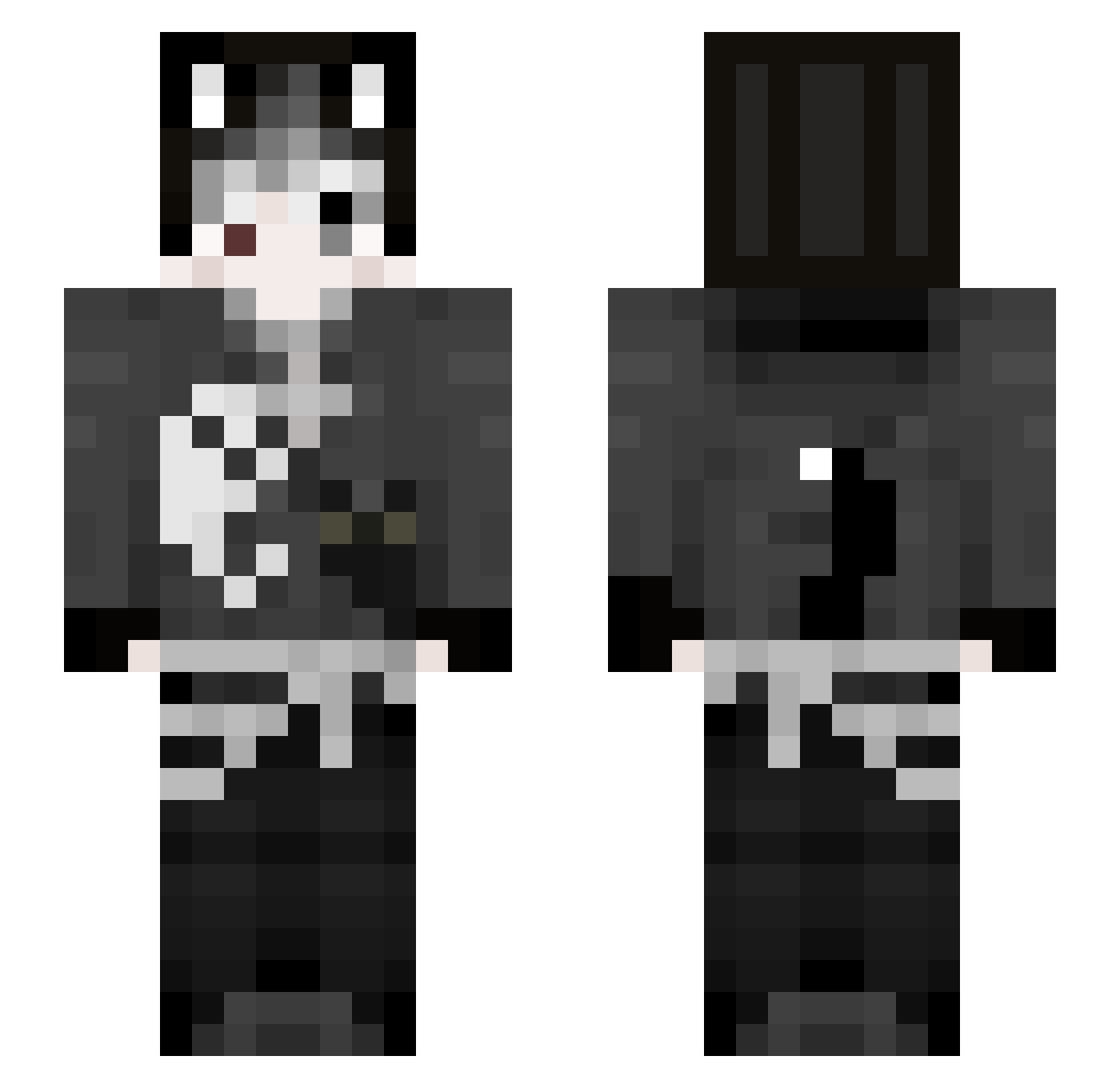 kuromiXD Minecraft skin, front and back view