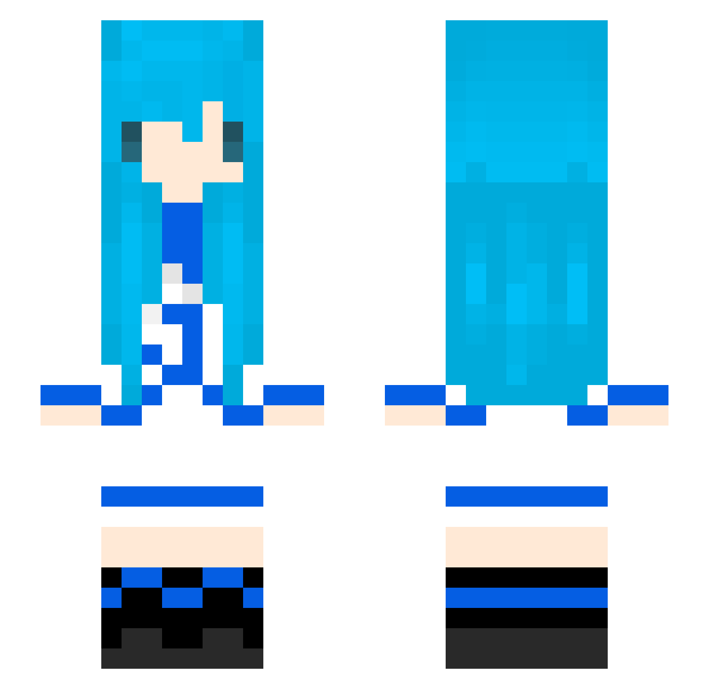 Tw_Yoru Minecraft skin, front and back view