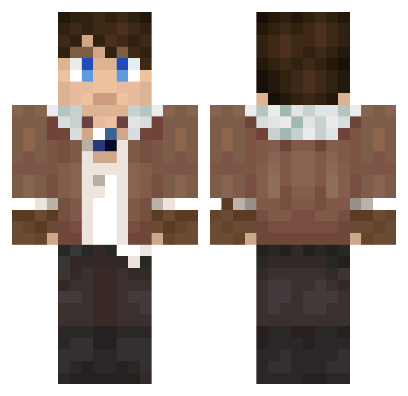 TheAntrum Minecraft skin, front and back view