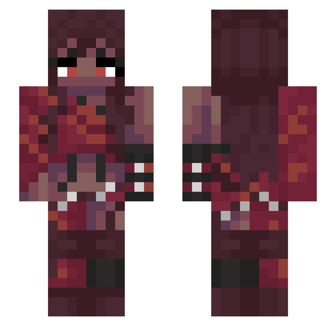 xcusito Minecraft skin, front and back view