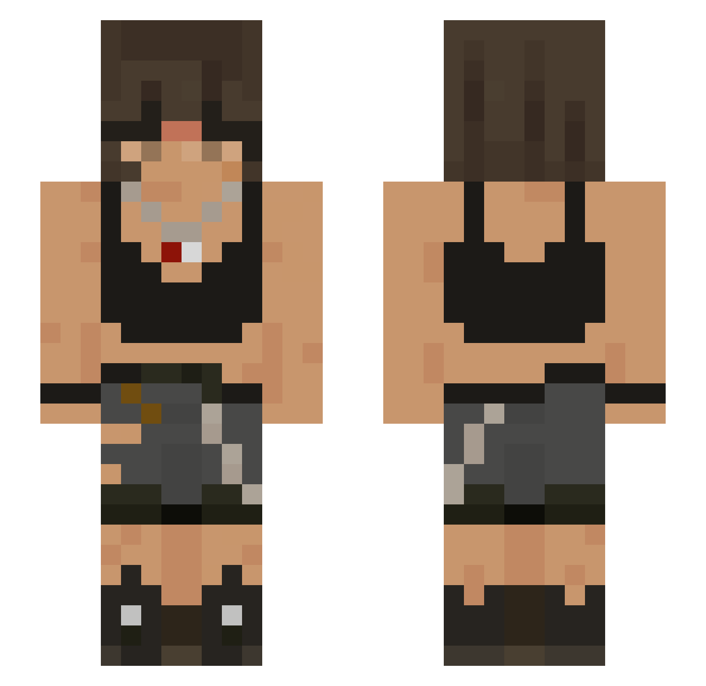 GhostMelt Minecraft skin, front and back view