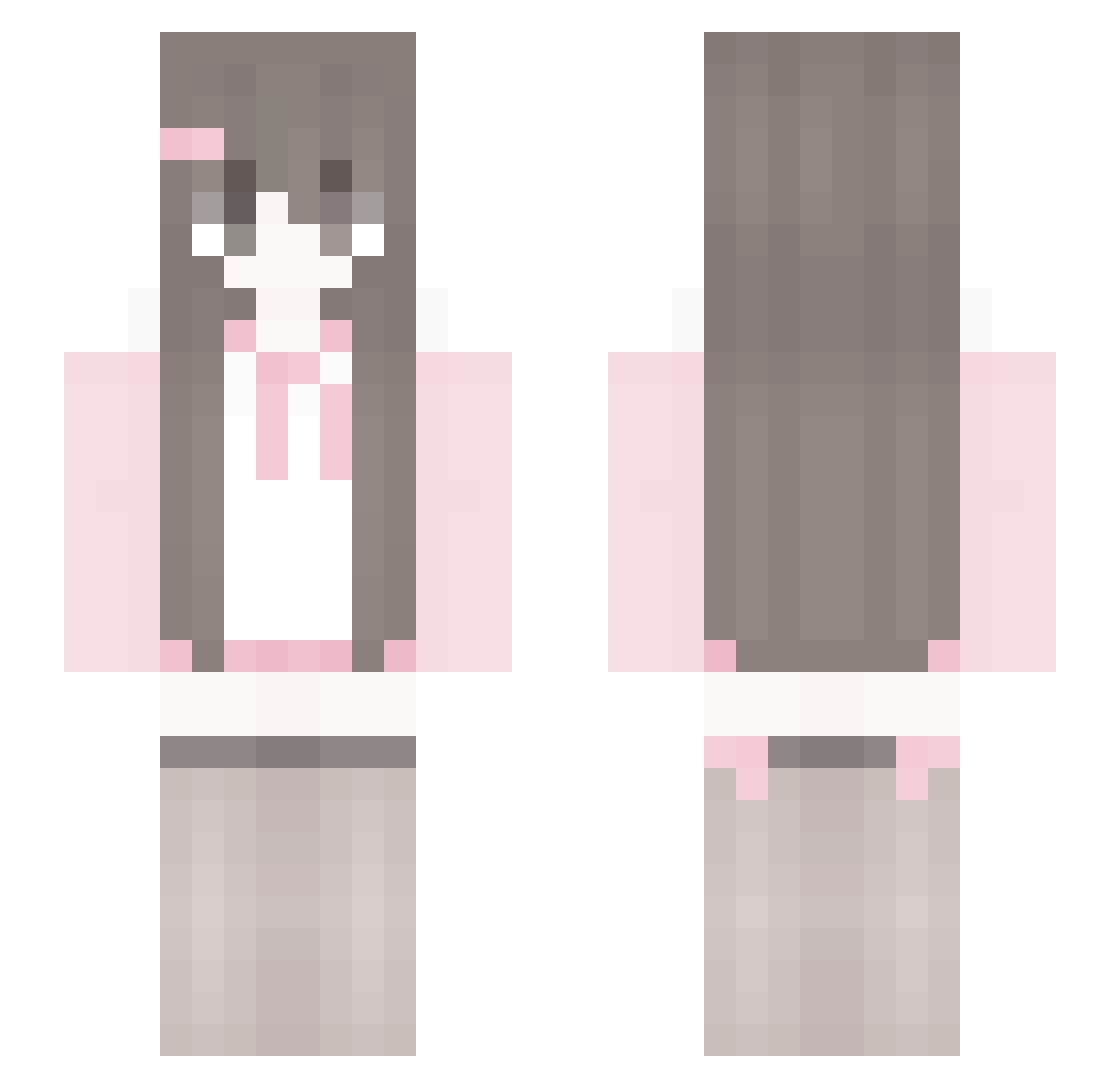 bubely Minecraft skin, front and back view