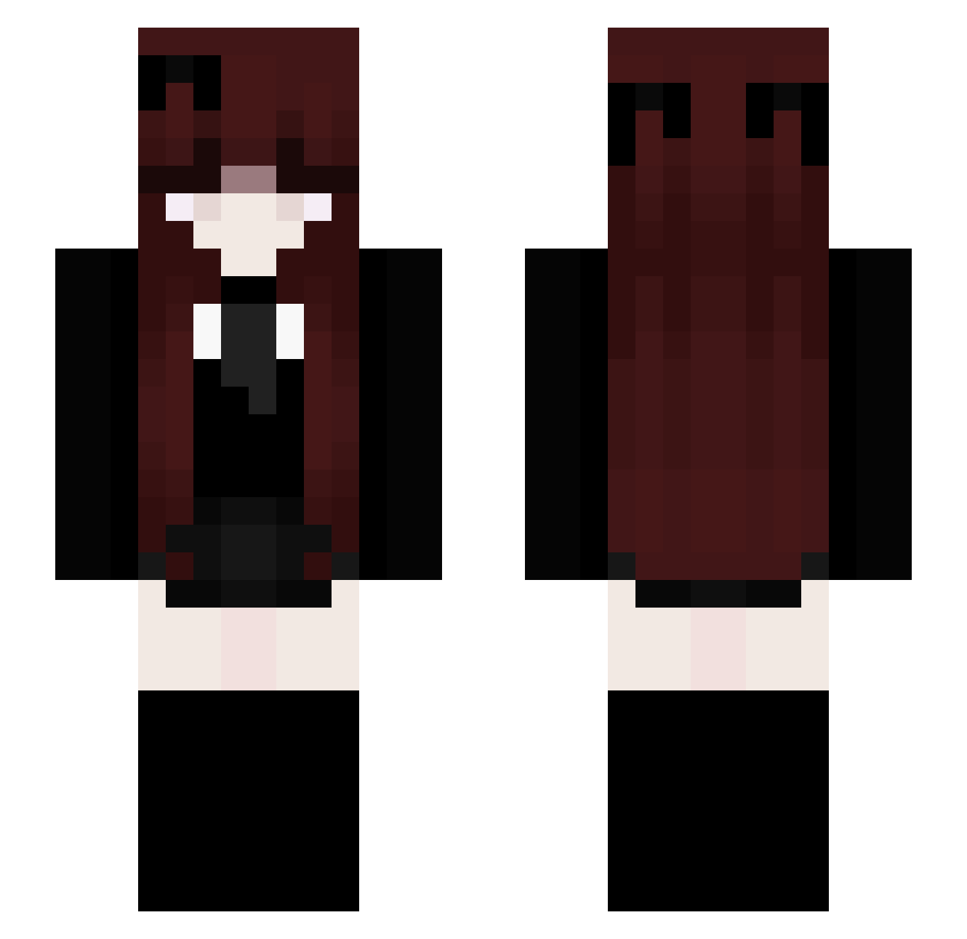 Ciallo_Dragon Minecraft skin, front and back view