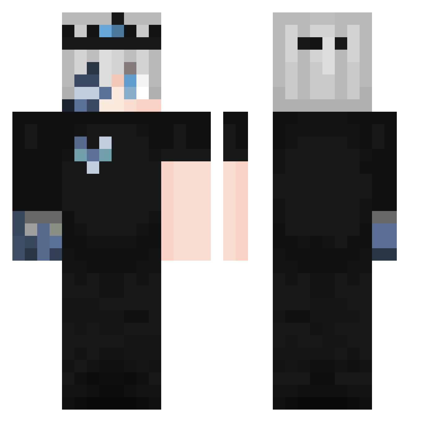 Xylaaz Minecraft skin, front and back view