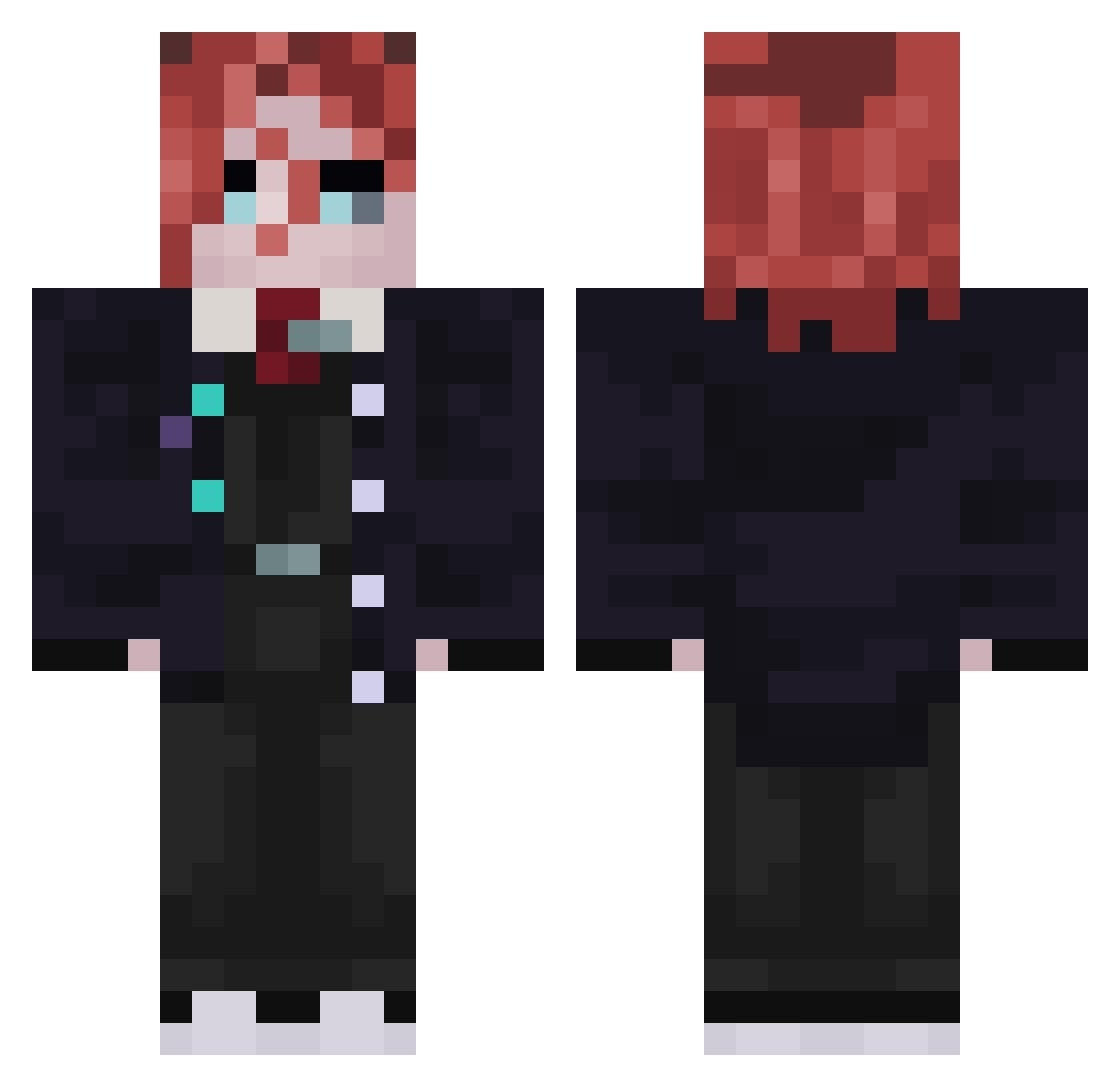 D3m0nly Minecraft skin, front and back view