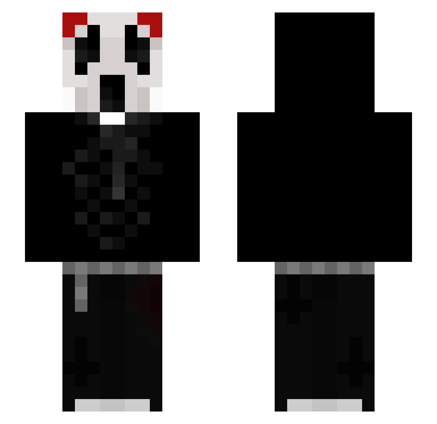 MizuGhostPortals Minecraft skin, front and back view