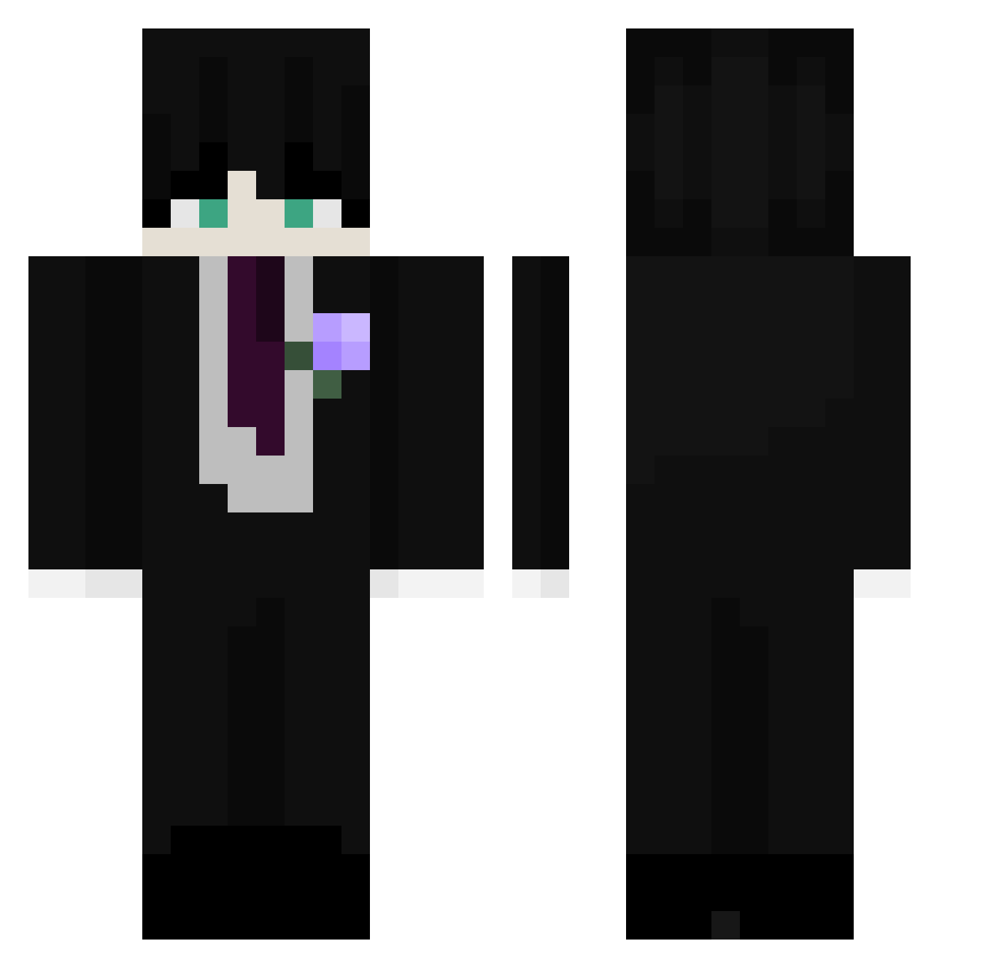 Glassful Minecraft skin, front and back view