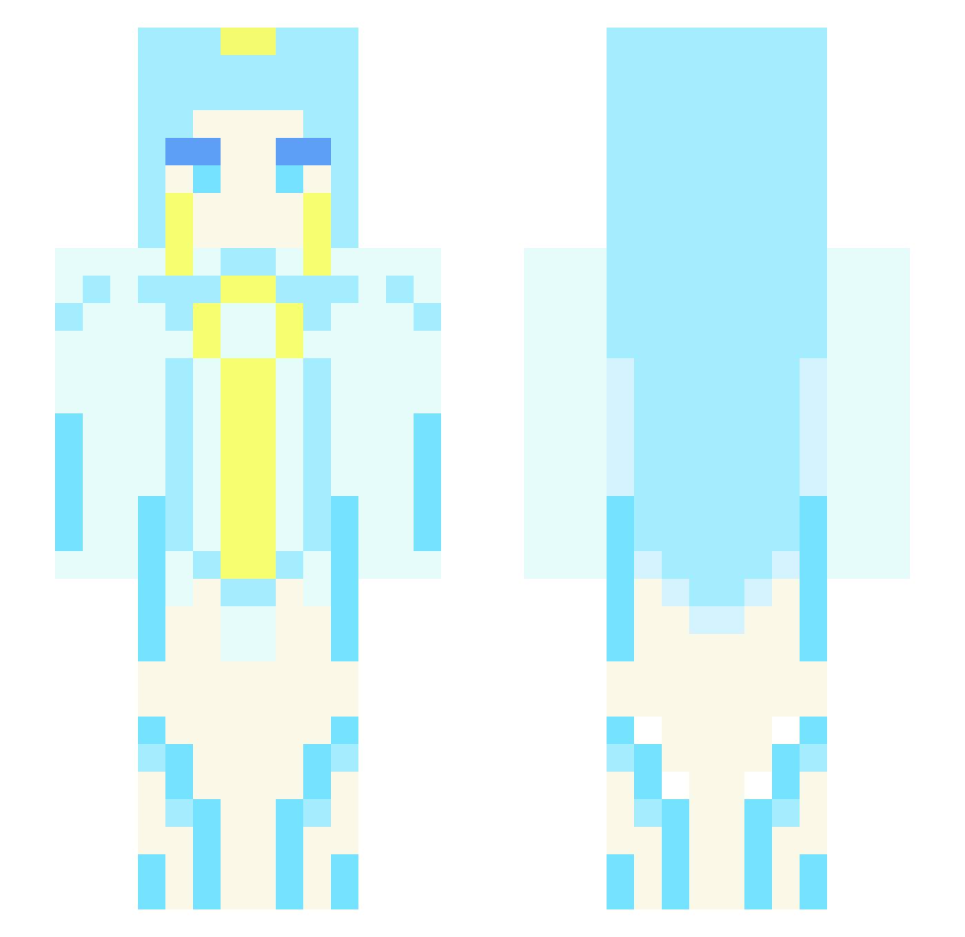 Renpul_0 Minecraft skin, front and back view