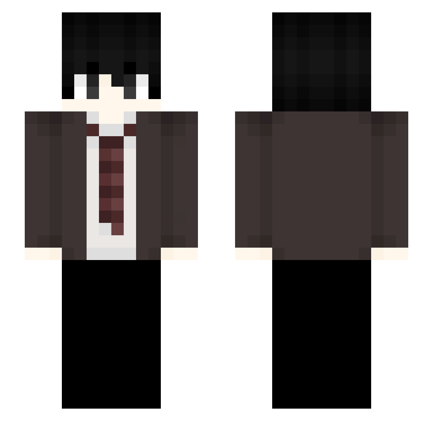 T4nso Minecraft skin, front and back view