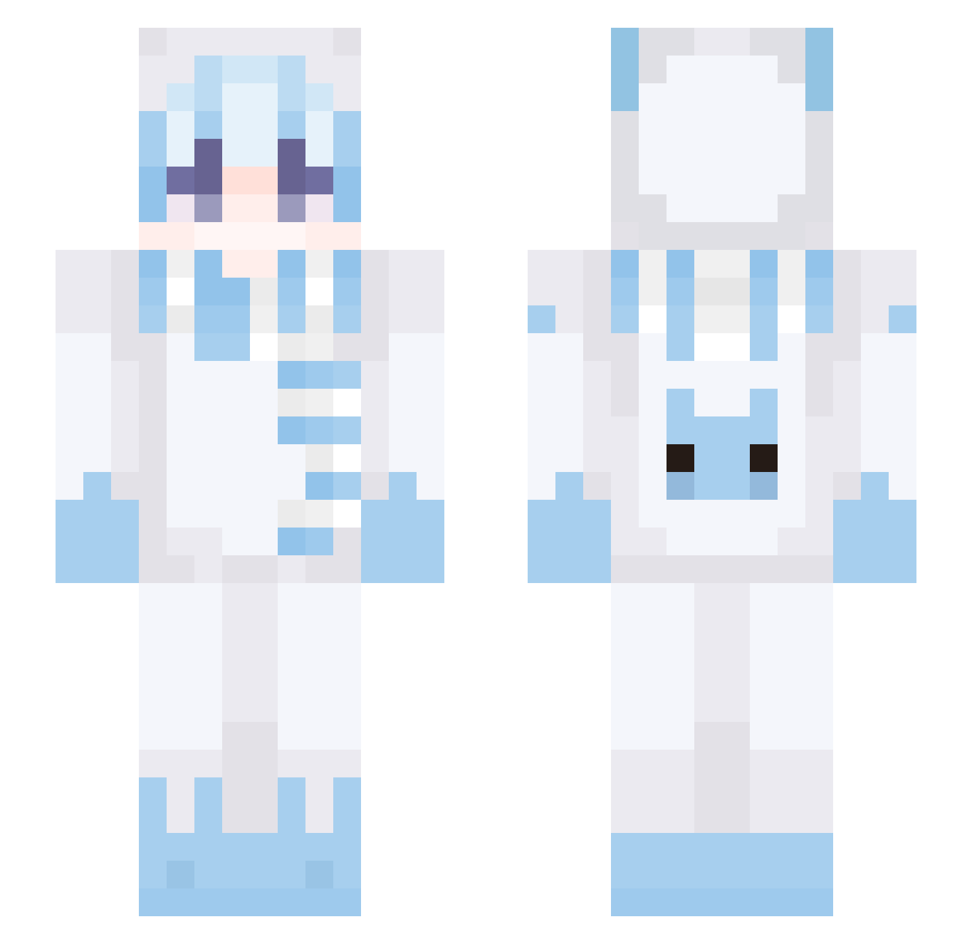 AquaLibraX Minecraft skin, front and back view