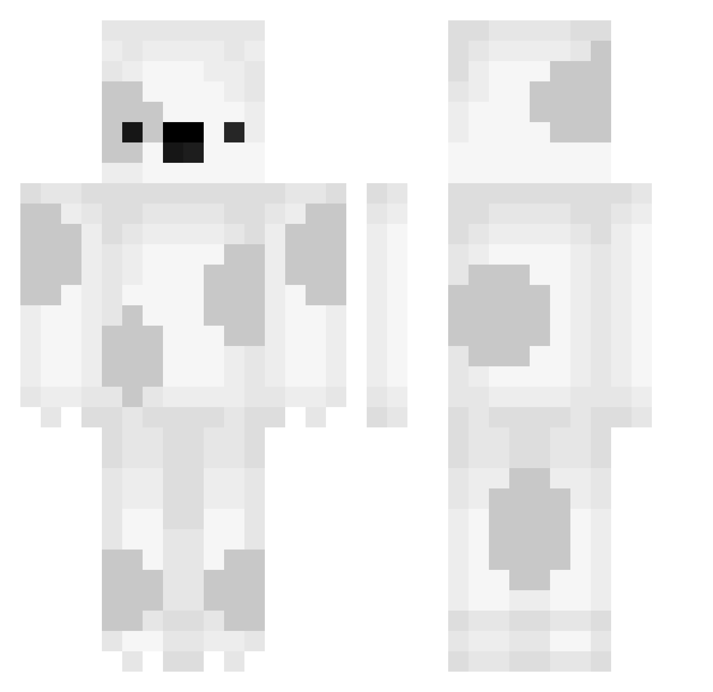 Xeeyx Minecraft skin, front and back view