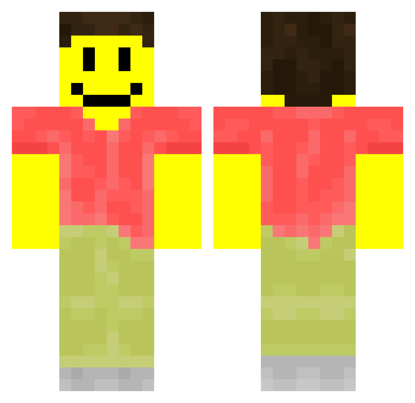 WhimsyAndBlocks Minecraft skin, front and back view