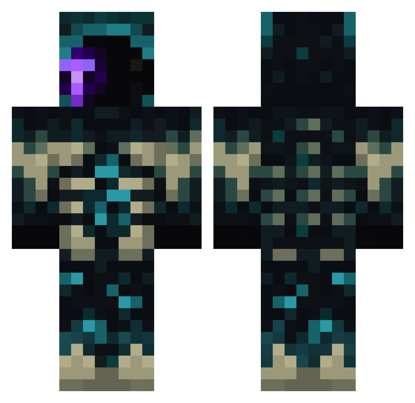 Dipid99 Minecraft skin, front and back view