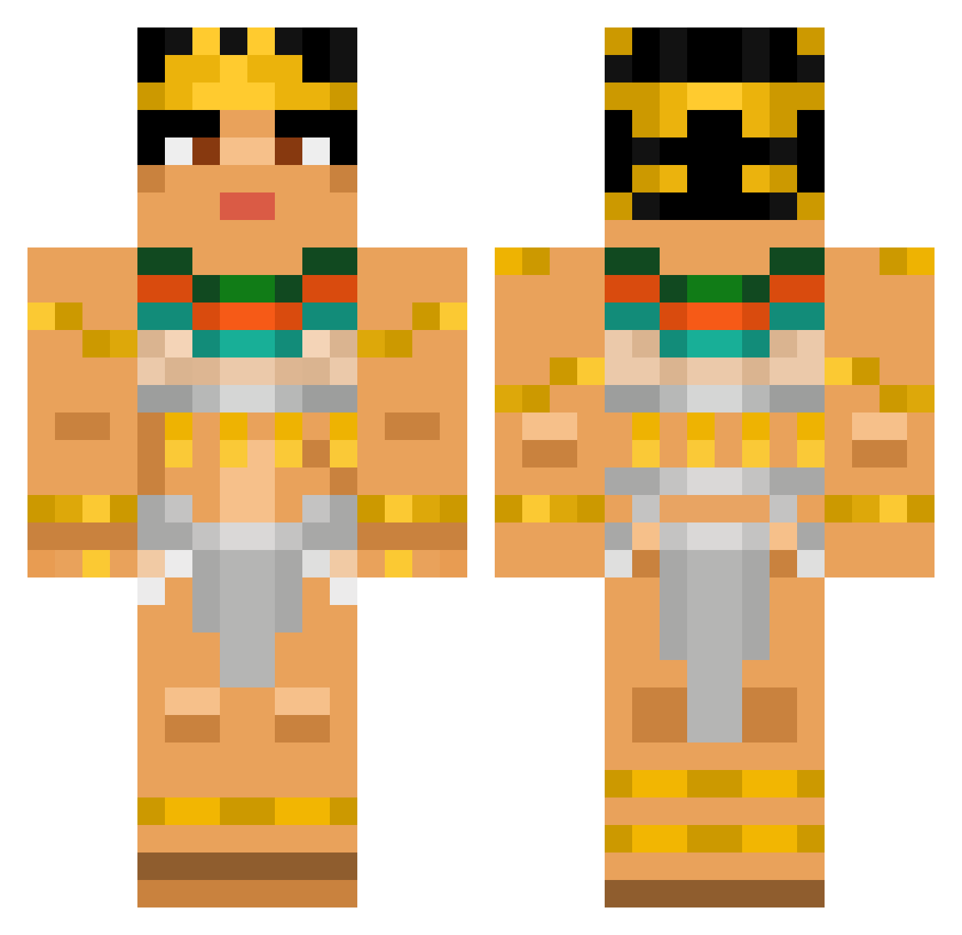 Manini Minecraft skin, front and back view