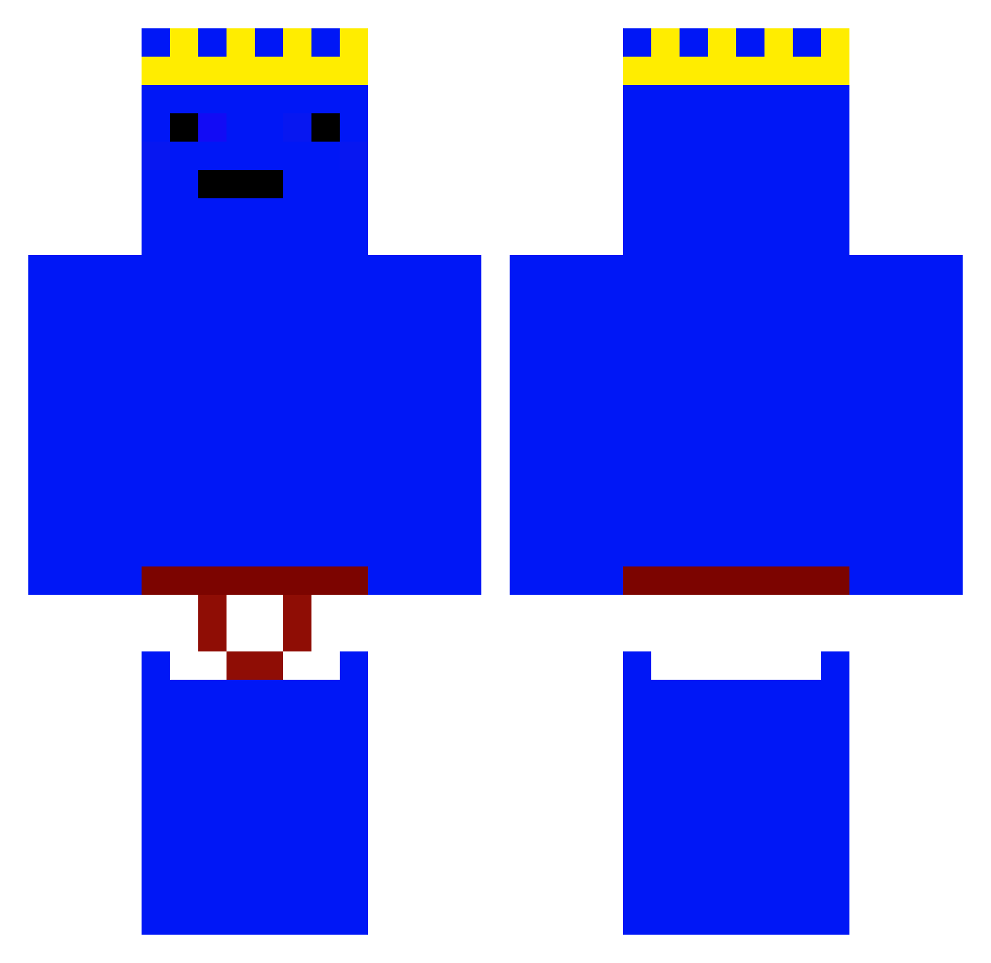 Ncx06 Minecraft skin, front and back view