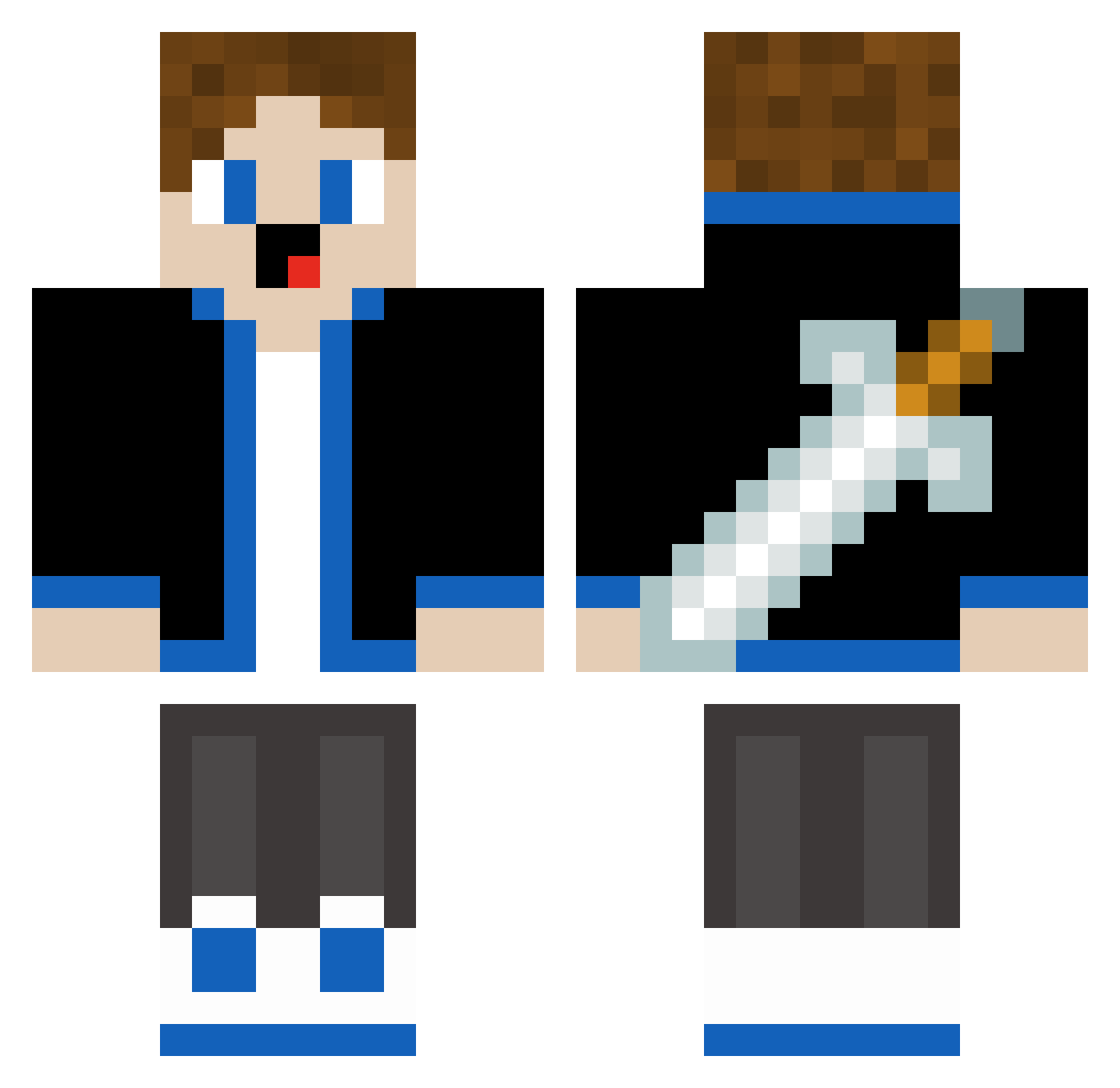 salamandepoilus Minecraft skin, front and back view