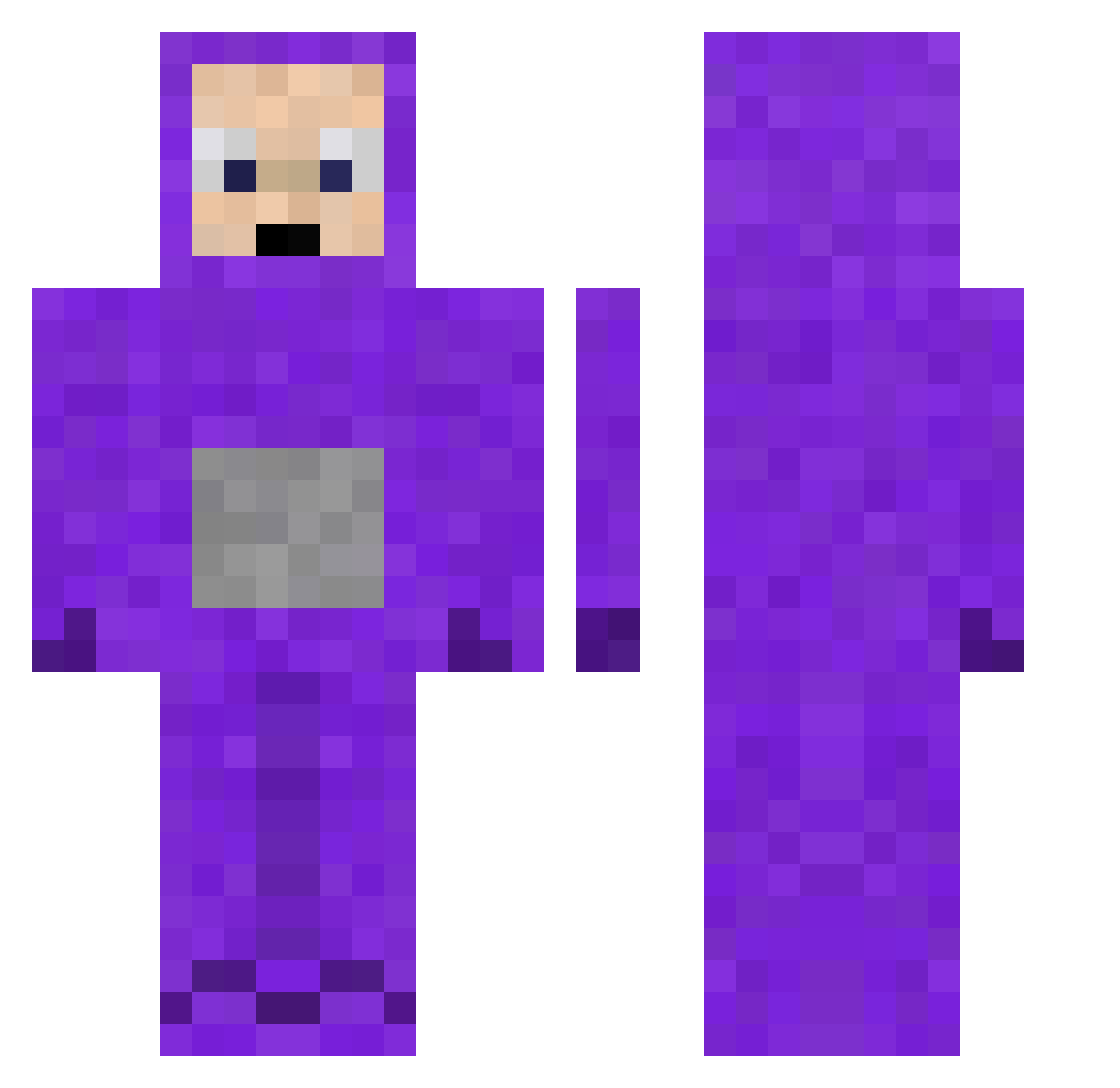 Narutooo Minecraft skin, front and back view