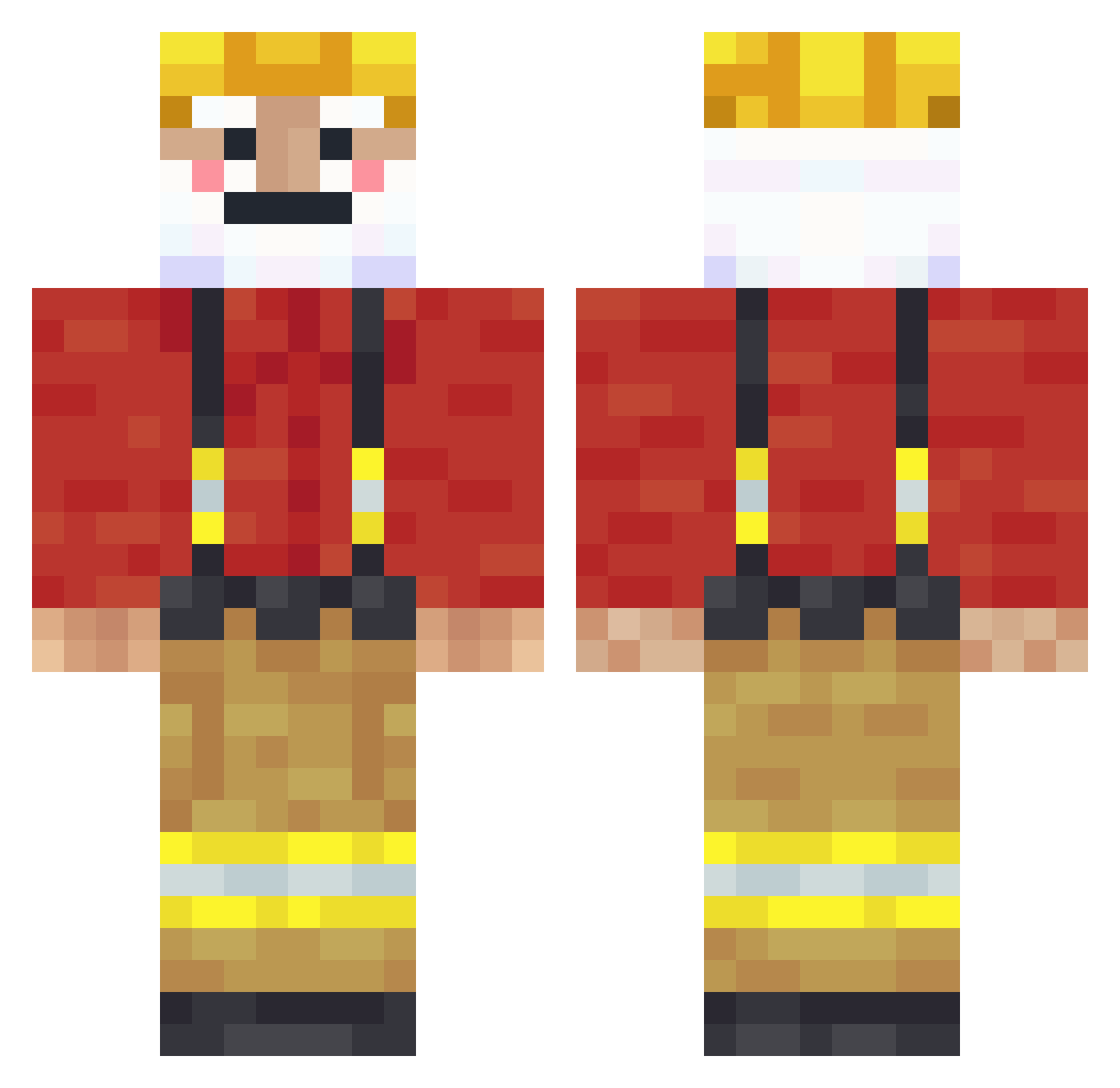 TheLenz Minecraft skin, front and back view