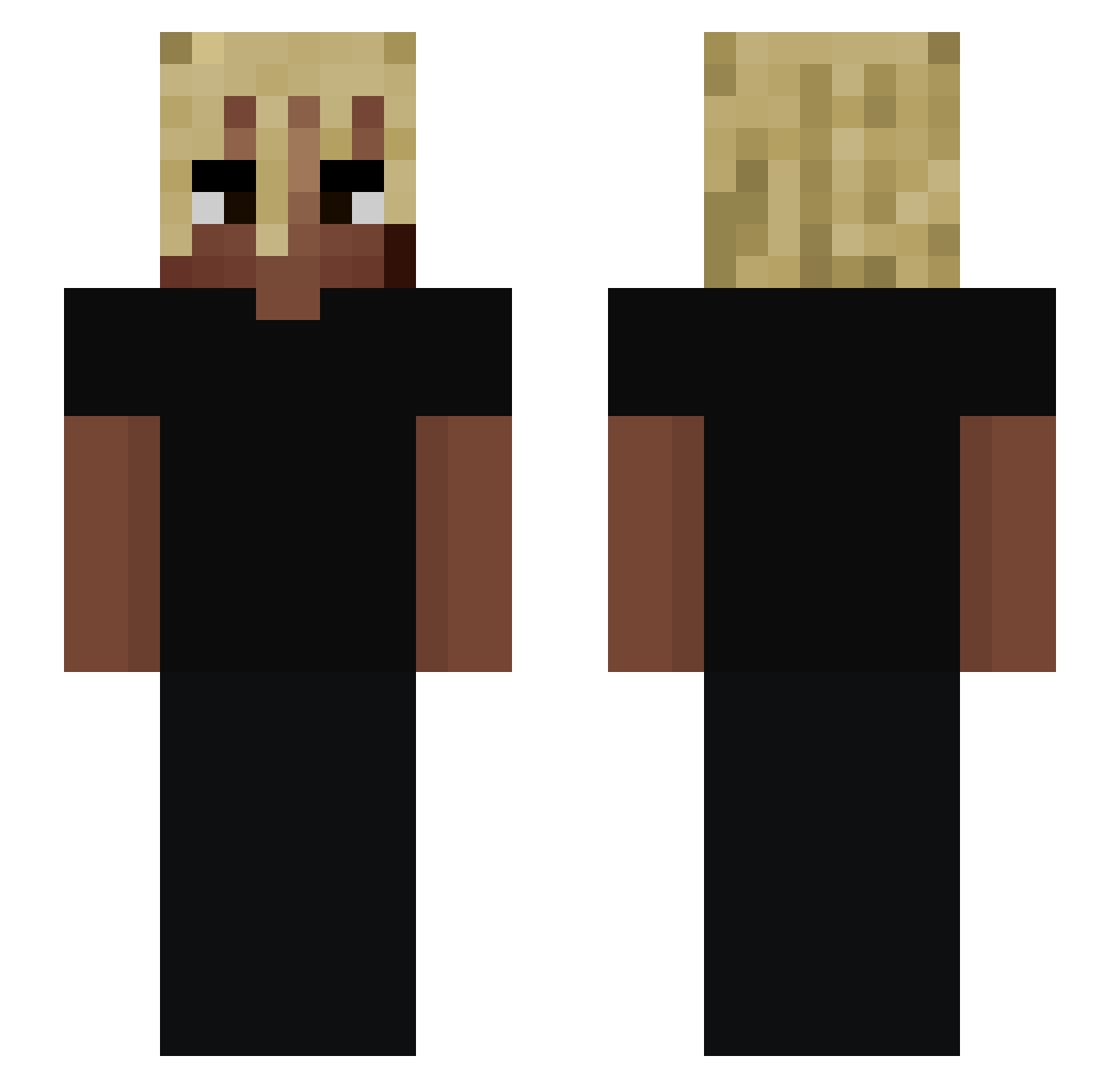 Metropoliton Minecraft skin, front and back view