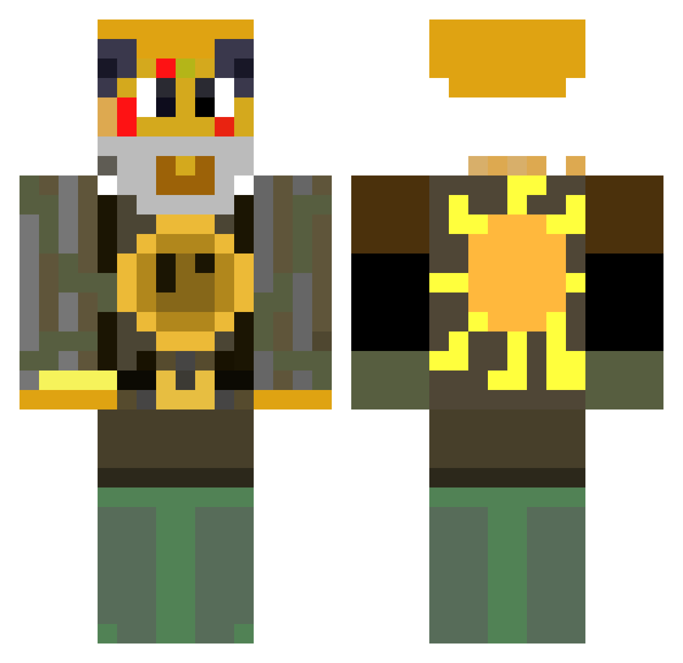 HugeAwesomeDude1 Minecraft skin, front and back view