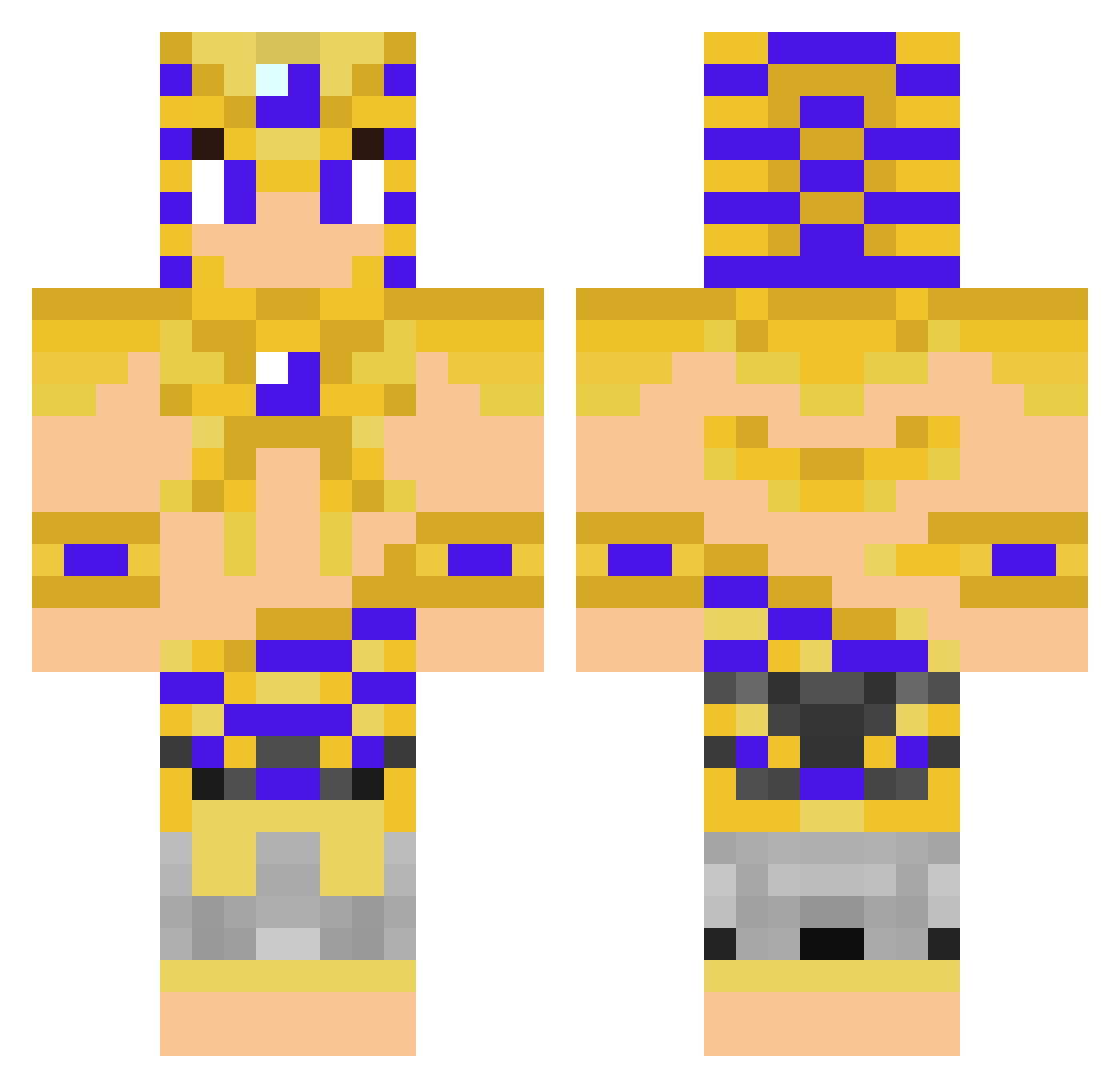 Yerocraft Minecraft skin, front and back view