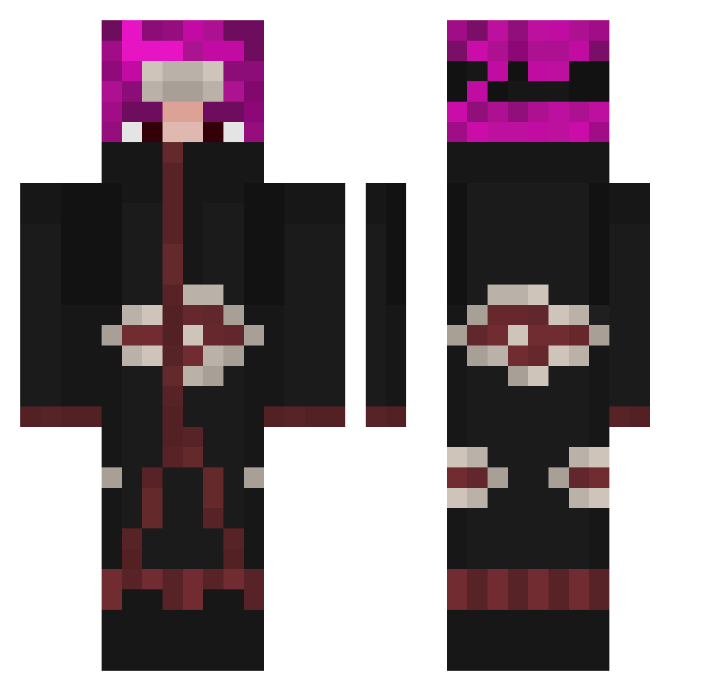 ACHASC Minecraft skin, front and back view