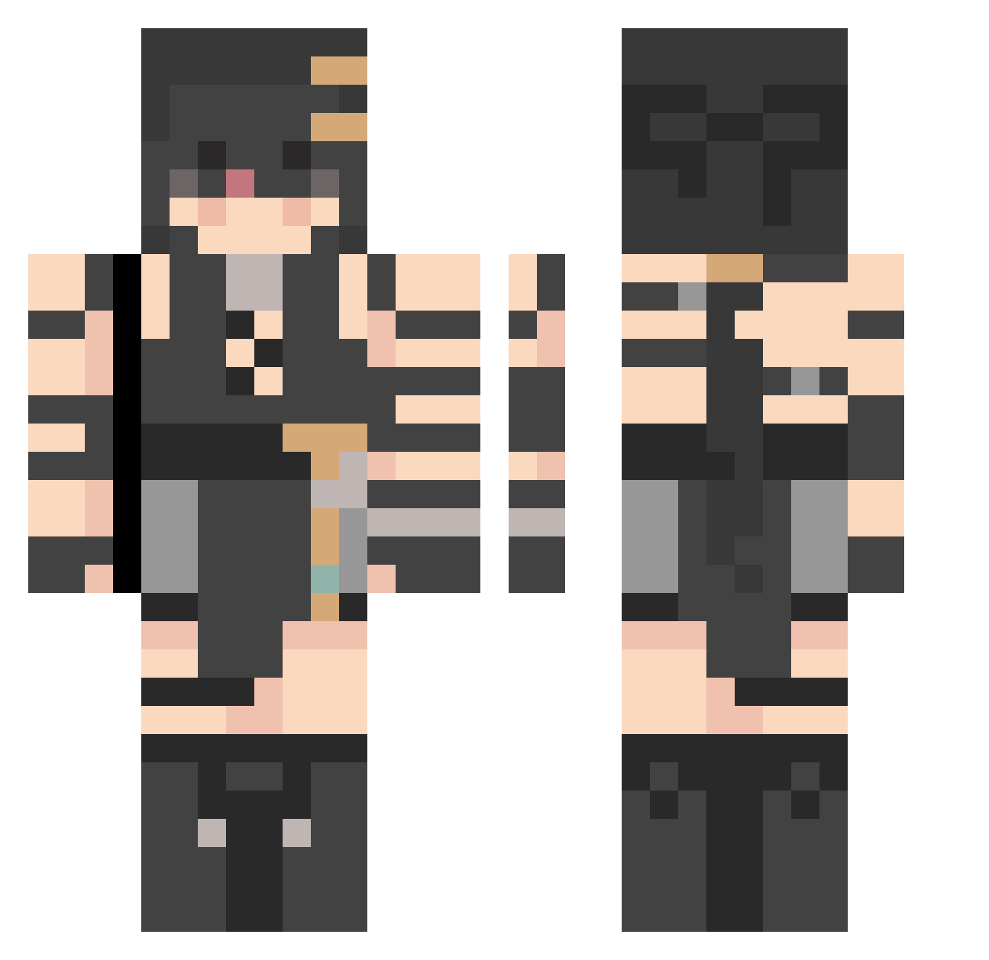 IgnisVandal Minecraft skin, front and back view