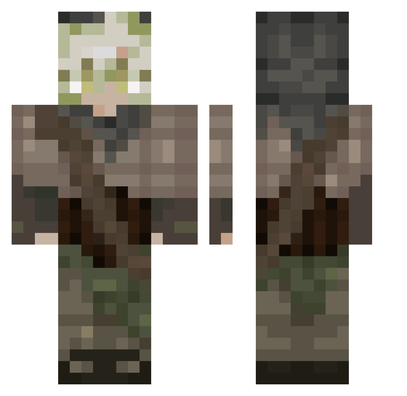 FifthCape Minecraft skin, front and back view