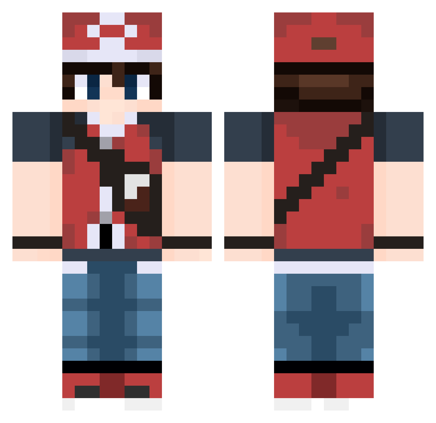 SomeShinyPants Minecraft skin, front and back view