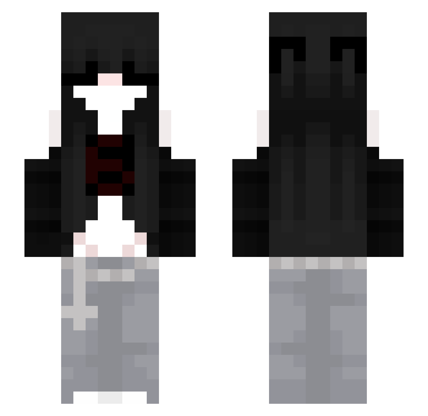 xNahoto Minecraft skin, front and back view