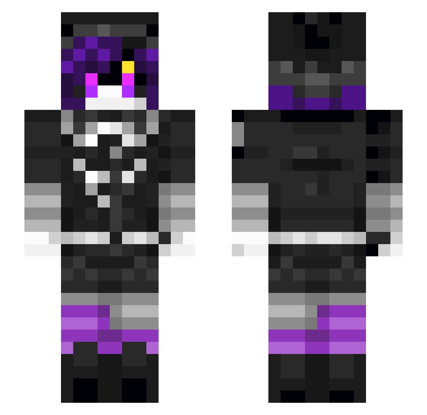 NIV2027 Minecraft skin, front and back view