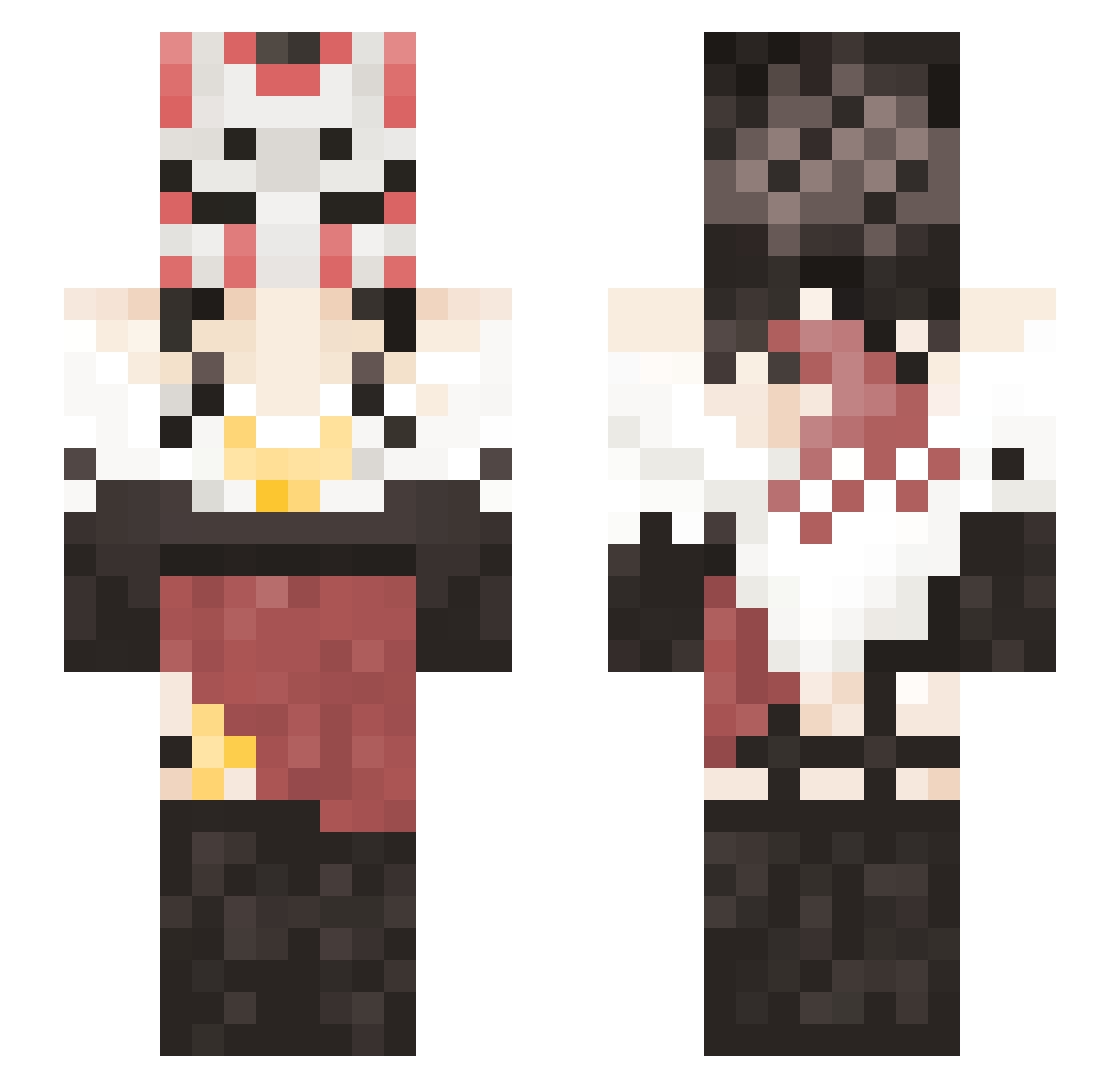 Ali_Protogen Minecraft skin, front and back view