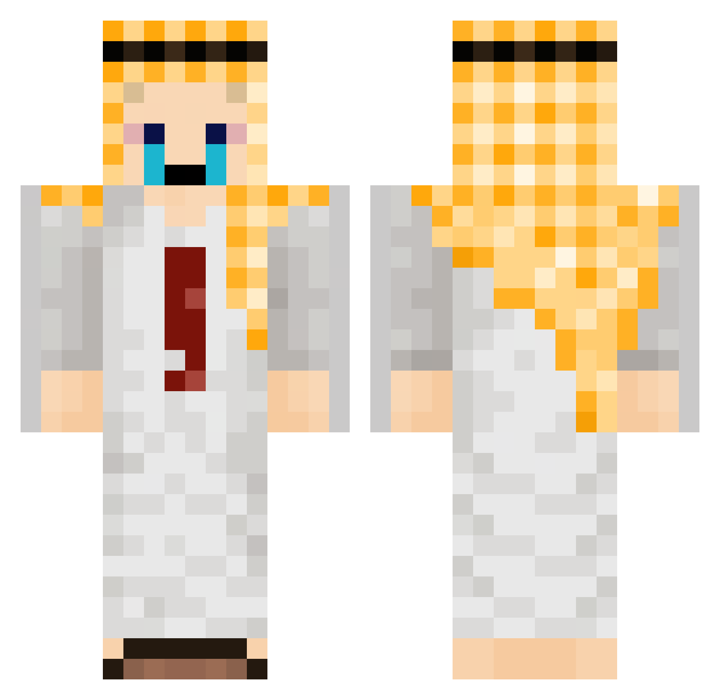 chhe Minecraft skin, front and back view