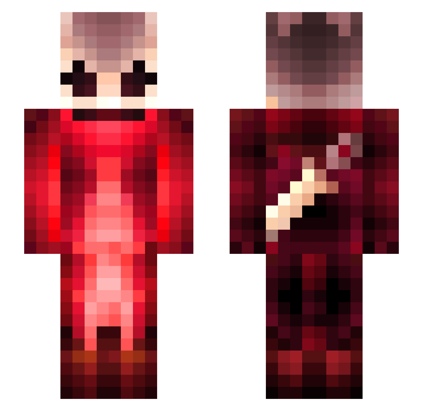gytox Minecraft skin, front and back view