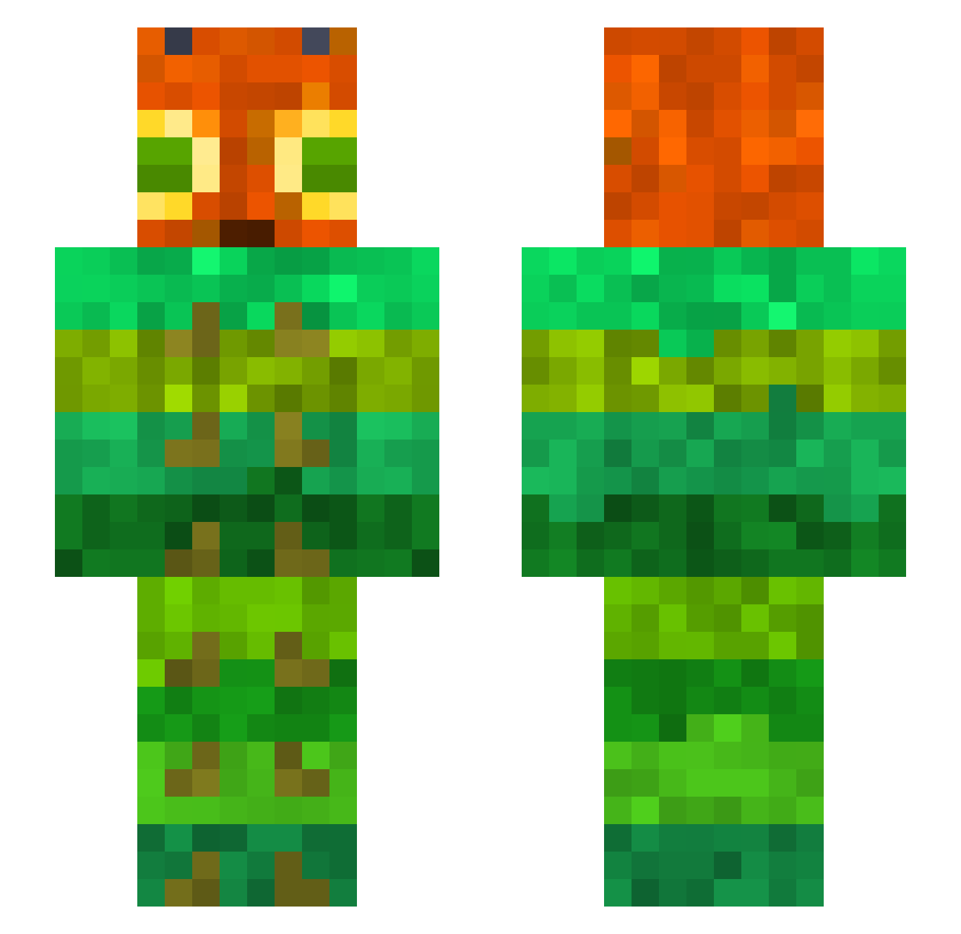 subparcatfish Minecraft skin, front and back view