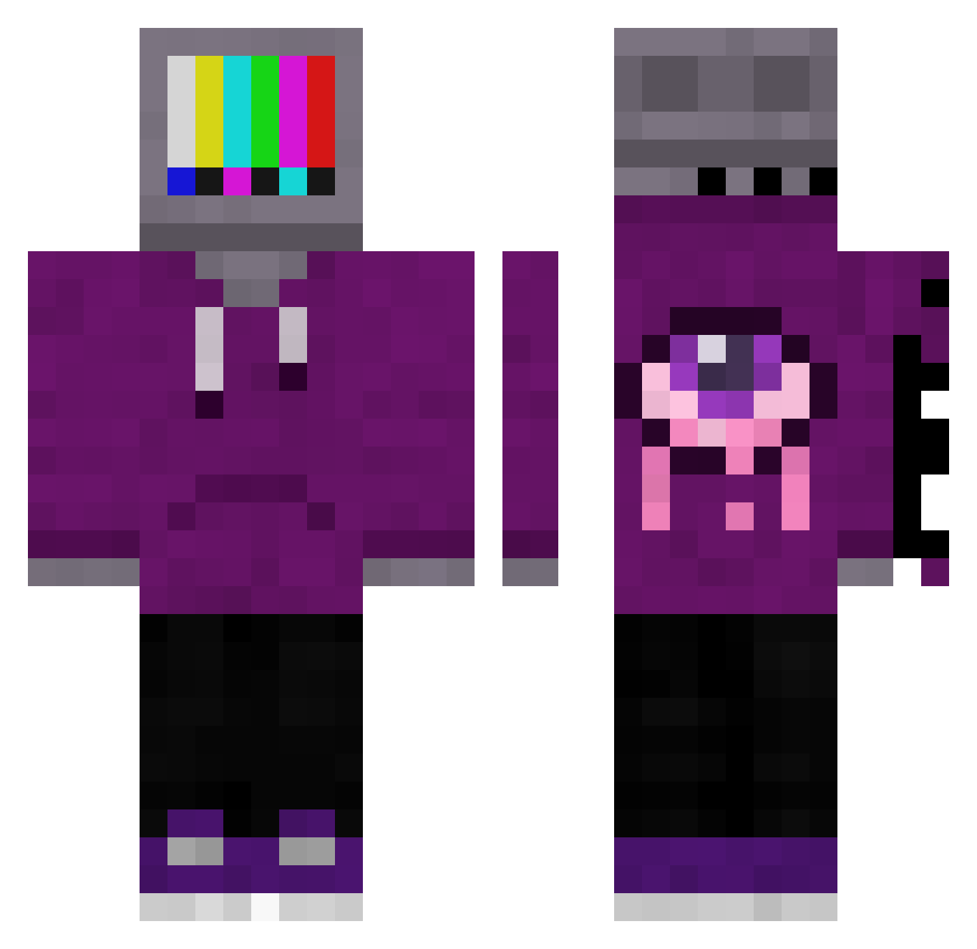 ten_pjoter Minecraft skin, front and back view