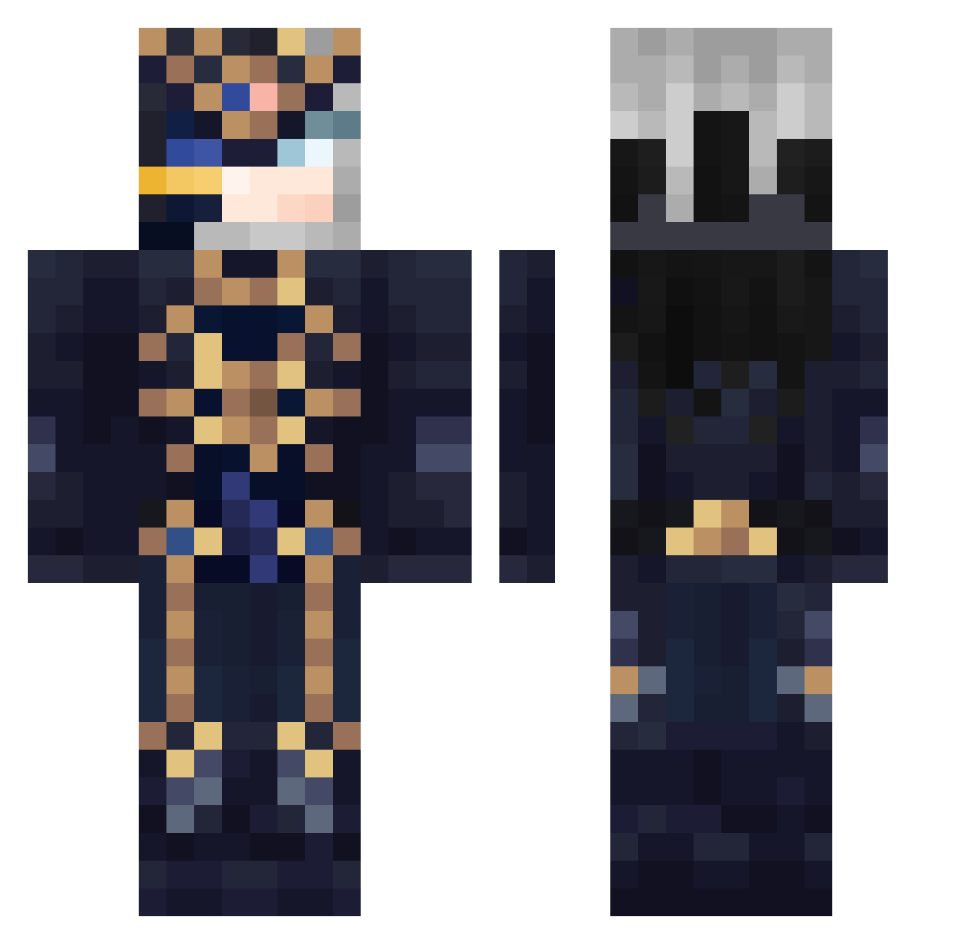 ZurenDaMiner Minecraft skin, front and back view